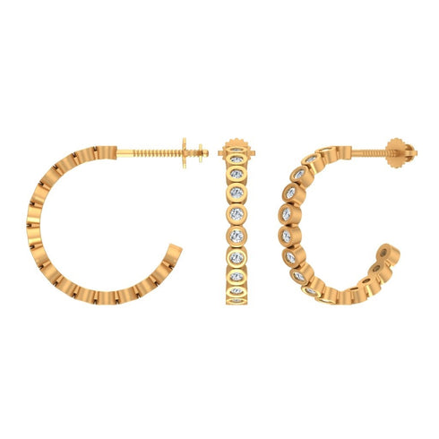 Laetitia Modern Hoop Diamond Earrings