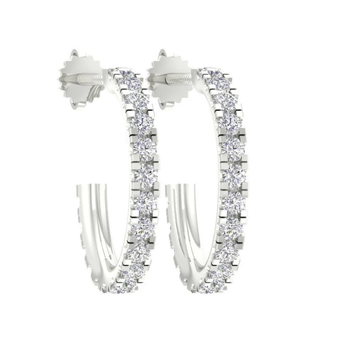 Irene Modern Hoop Diamond Earrings