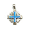 Sterling Silver with Opal Jerusalem Cross Pendant