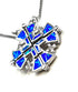 Sterling with Opal Jerusalem Cross Opening Magnetic Necklace