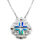 Sterling with Opal Jerusalem Cross Opening Magnetic Necklace