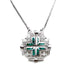 Sterling with Opal Jerusalem Cross Opening Magnetic Necklace