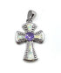 Sterling Silver Opal With Center Stone Cross Pendant