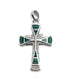 Sterling Silver With Opal Cross Pendant