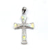 Sterling Silver With Opal Cross Pendant