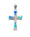 Sterling Silver With Opal Cross Pendant