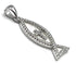 Sterling Silver With Enamel Fish with Cross Pendant