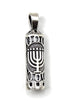 Sterling Silver Mezuzah with Menorah Pendant