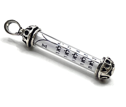 Sterling Silver 10 Commandments Mezuzah Pendant