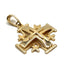 14K Gold Elegant Domed Jerusalem Cross Necklace