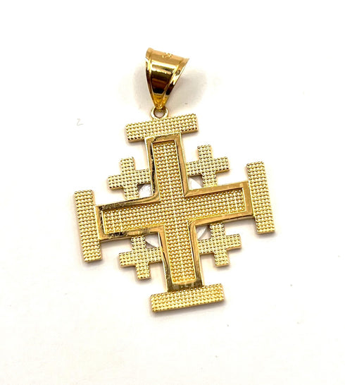 14K Gold Sarab Filigree Jerusalem Cross Necklace