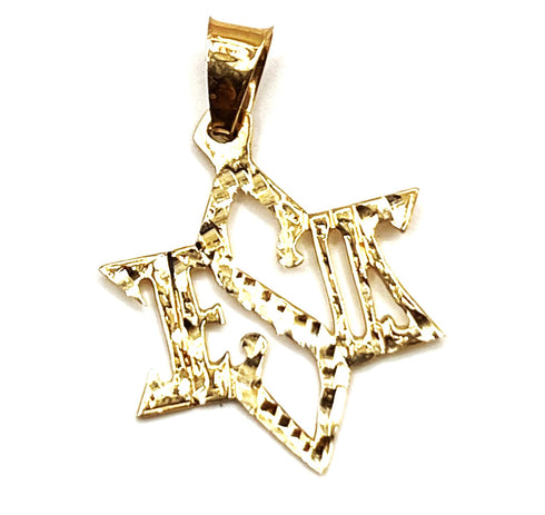 14k Gold ‘JESUS Star of David’ Necklace