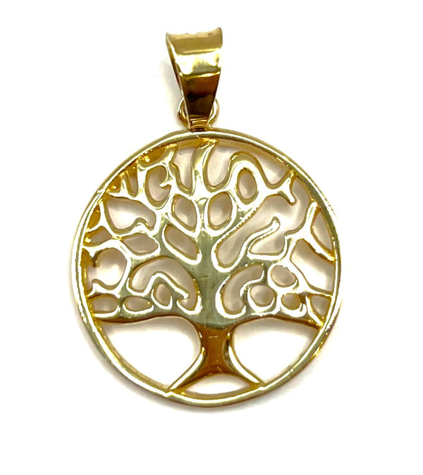 14k Gold Round Tree of Life Necklace