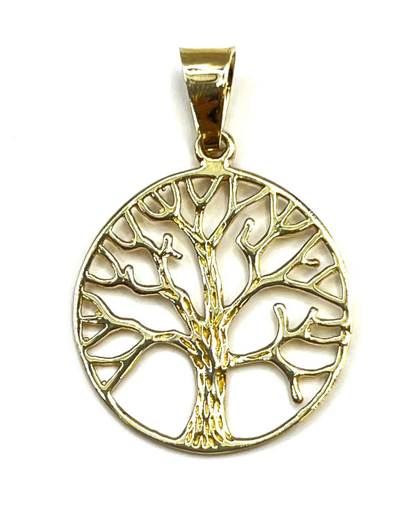 14k Gold Round Tree of Life Necklace