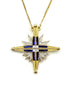 14K Gold Diamond & Sapphire Star Of Bethlehem Opening Magnetic Necklace