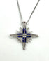 14K Gold Diamond & Sapphire Star Of Bethlehem Opening Magnetic Necklace