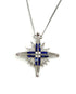 14K Gold Diamond & Sapphire Star Of Bethlehem Opening Magnetic Necklace