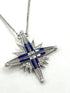 14K Gold Diamond & Sapphire Star Of Bethlehem Opening Magnetic Necklace