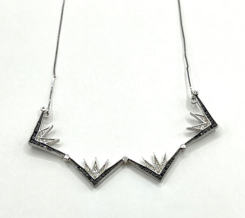 14K Gold & Black Diamond Star Of Bethlehem Opening Magnetic Necklace