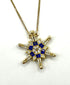 14K Gold Diamond & Sapphire Star Of Bethlehem Opening Magnetic Necklace