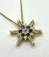 14K Gold Diamond & Sapphire Star Of Bethlehem Opening Magnetic Necklace