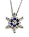 14K Gold Diamond & Sapphire Star Of Bethlehem Opening Magnetic Necklace
