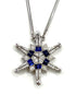 14K Gold Diamond & Sapphire Star Of Bethlehem Opening Magnetic Necklace