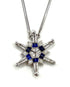 14K Gold Diamond & Sapphire Star Of Bethlehem Opening Magnetic Necklace