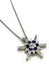 14K Gold Diamond & Sapphire Star Of Bethlehem Opening Magnetic Necklace