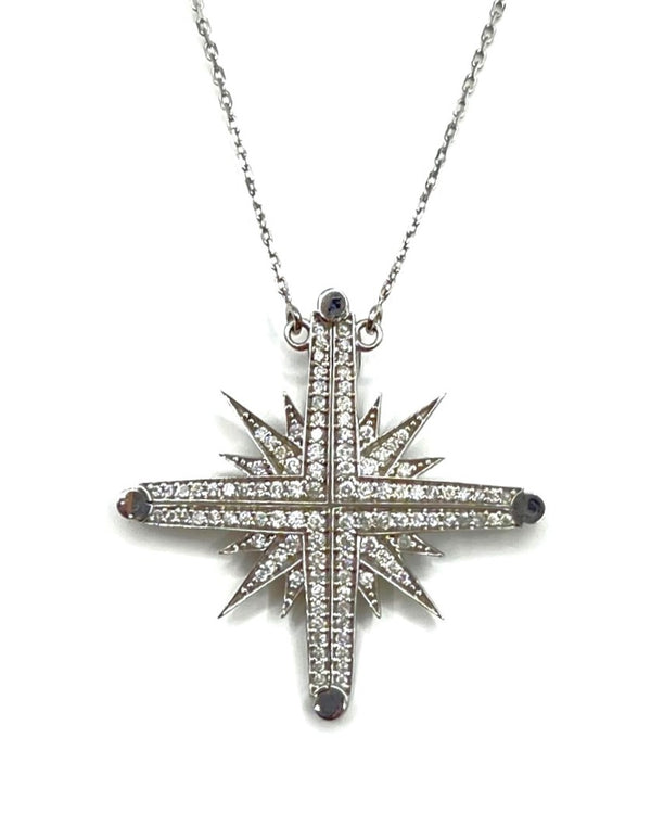 14K Gold & Diamond Classic Star Of Bethlehem Opening Magnetic Necklace