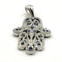 14K White Gold & Diamond Khamsa with Sapphire Stones Necklace