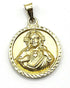 14K Gold Jesus With Holy Family Double Sided Medallion Necklace