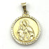 14K Gold Jesus With Holy Family Double Sided Medallion Necklace