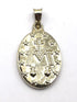 14K Gold Virgin Mary Medallion Oval Necklace
