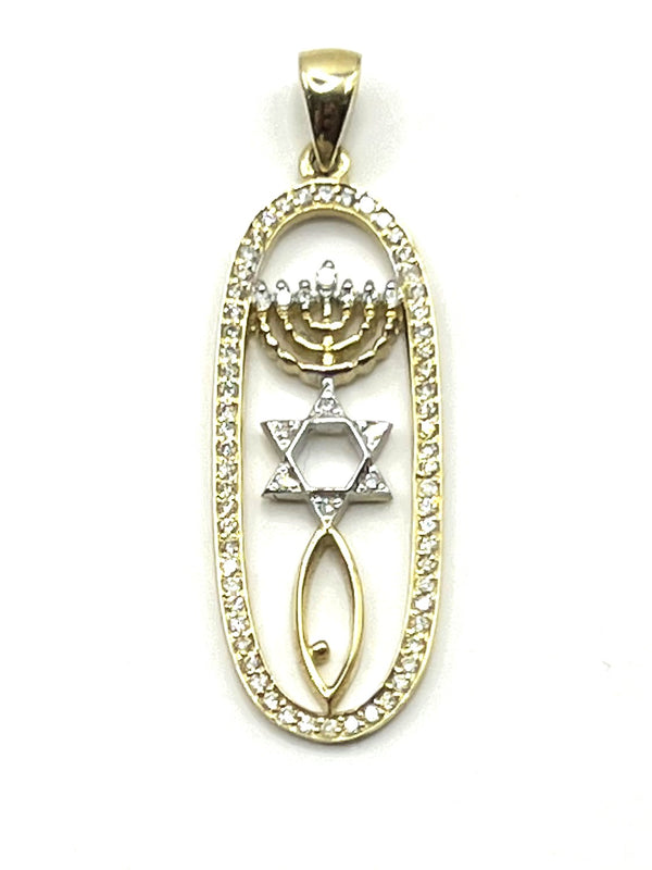 14k Gold & Diamond With Messianic "Grafted In" Necklace