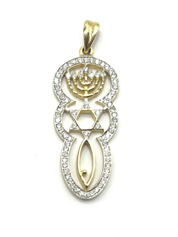 14k Gold & Diamond Messianic "Grafted In" Necklace