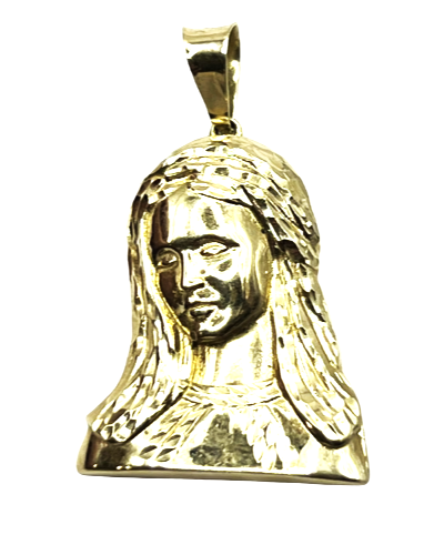 14K Gold Virgin Mary Face Necklace