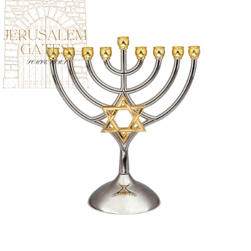 Metal Menorah With Star of David