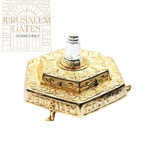 Silver & Gold Plated 7 Branch Menorah 25 CM