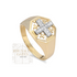 14K Gold & Diamond Jerusalem Cross Men's Ring