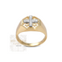 14K Gold & Diamond Jerusalem Cross Men's Ring