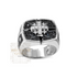 14K Gold With Black Diamond Jerusalem Cross Men’s Ring