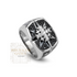 14K Gold With Black Diamond Jerusalem Cross Men’s Ring