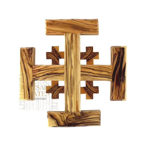 Olive Wood Jerusalem Cross