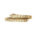 14K Gold With Pave Diamond Snake Bangle