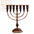 Aluminum 7 Branch Temple Menorah 42 CM