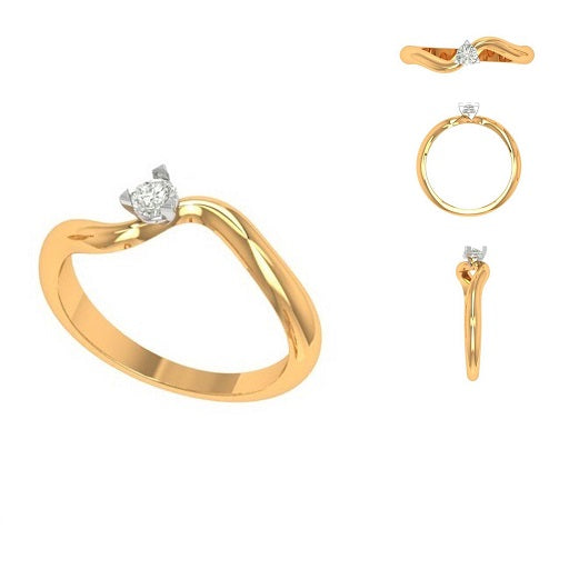 Amara Simple Twisted Diamond Engagement Ring