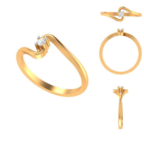 Aria Simple Twisted Diamond Engagement Ring