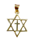 14k Gold Messianic "Star of David With Cross Necklace
