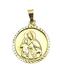 14K Gold Jesus With Holy Family Double Sided Medallion Necklace